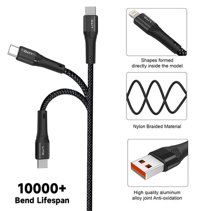 USB-A to USB-C Data and Charging Cable Lito LD14, 60W, 1m, Black