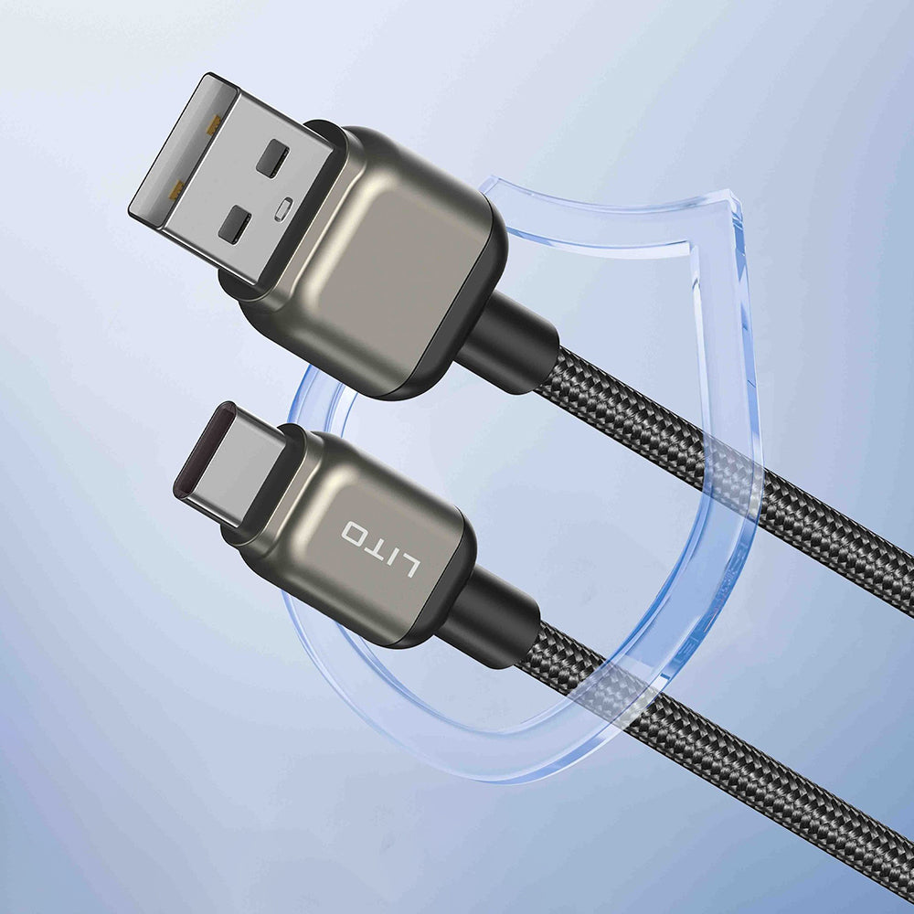 Cable de Datos y Carga USB-A - USB-C Lito LD17, 18W, 1m, Negro
