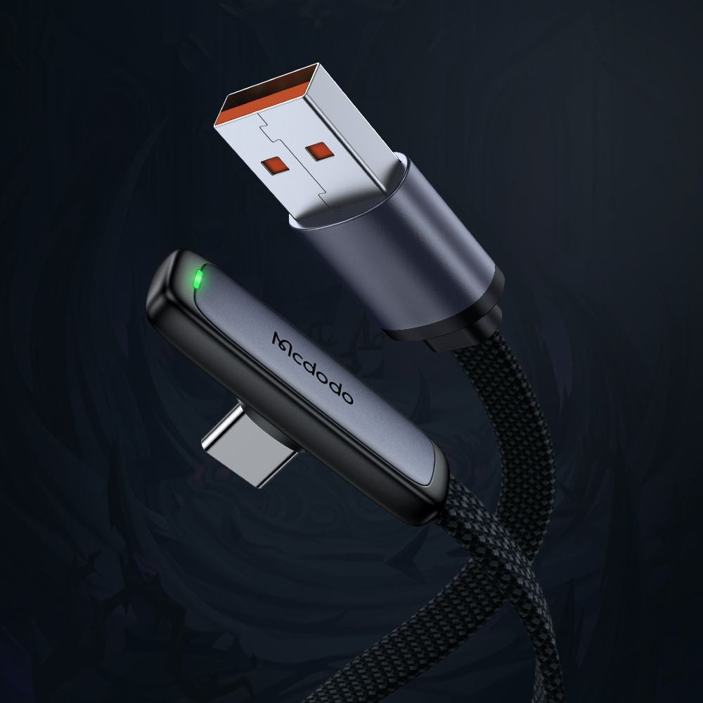 Cable de Datos y Carga USB-A - USB-C McDodo CA-3340 Angled, 100W, 1.2m, Negro