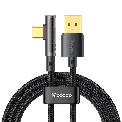 Cable de Datos y Carga USB-A - USB-C McDodo CA-3380 Angled, 100W, 1.2m, Negro