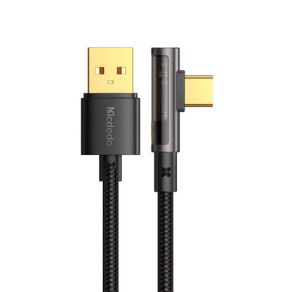 Cable de Datos y Carga USB-A - USB-C McDodo CA-3380 Angled, 100W, 1.2m, Negro