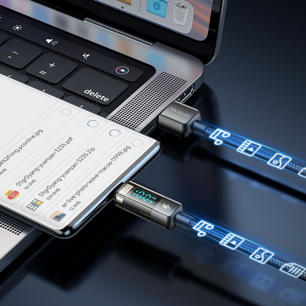 Cable de Datos y Carga USB-A - USB-C McDodo CA-3630 Display Auto Power Off, 66W, 1.2m, Negro