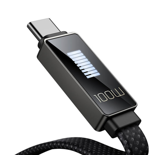 Cable de Datos y Carga USB-A - USB-C McDodo CA-4980 Rythm Display, 100W, 1.2m, Negro
