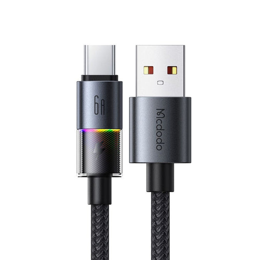 Cable de Datos y Carga USB-A - USB-C McDodo CA-8180 Colorful, 66W, 1.2m, Negro