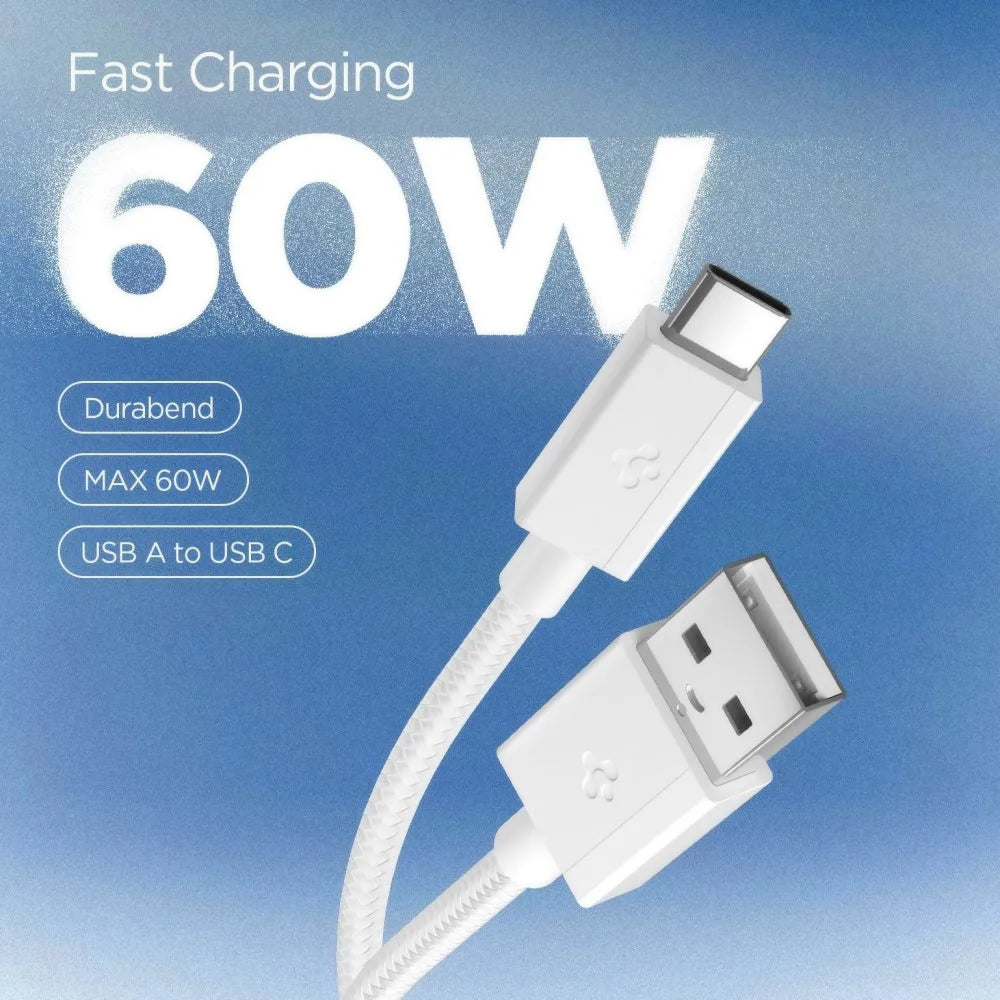 Cable de Datos y Carga USB-A - USB-C Spigen EB6015AC, 60W, 1.5m, Blanco ACA10413