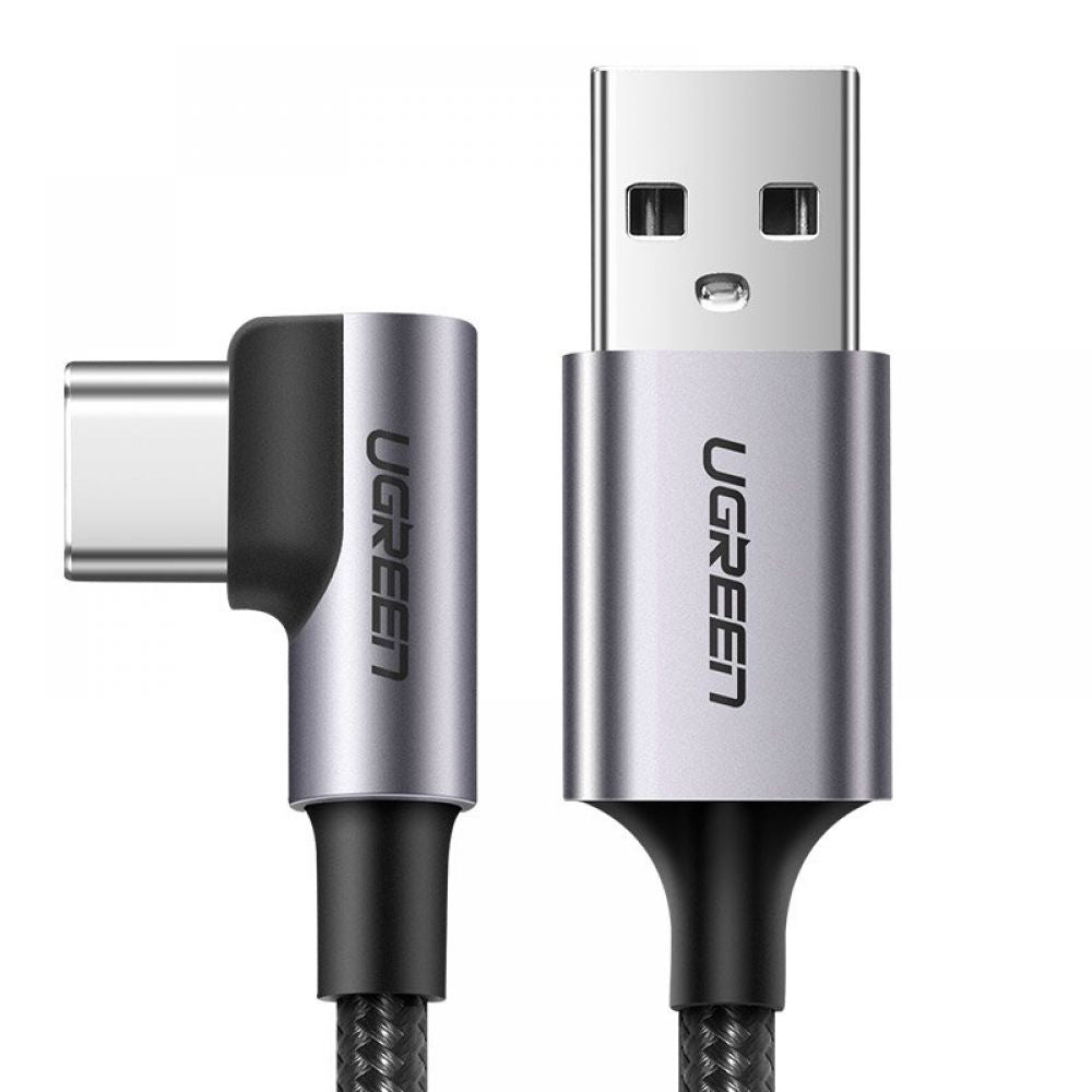 Cable de Datos y Carga USB-A - USB-C UGREEN US284 Angled, 18W, 0.5m, Gris