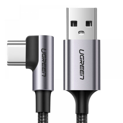 Cable de Datos y Carga USB-A - USB-C UGREEN US284 Angled, 18W, 0.5m, Gris