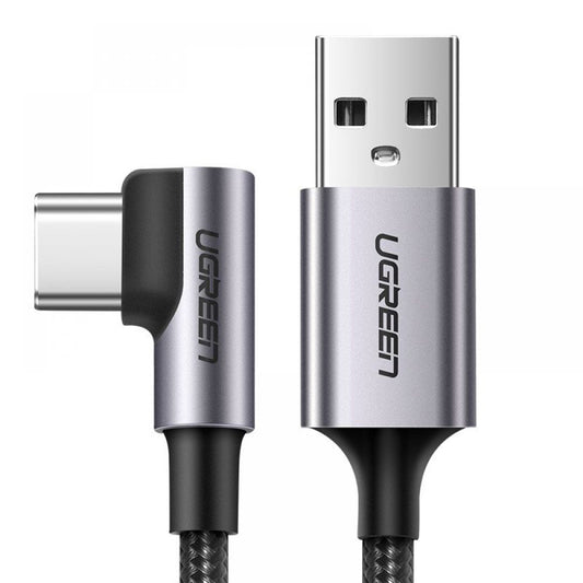 Cable de Datos y Carga USB-A - USB-C UGREEN US284 Angled, 18W, 0.5m, Gris