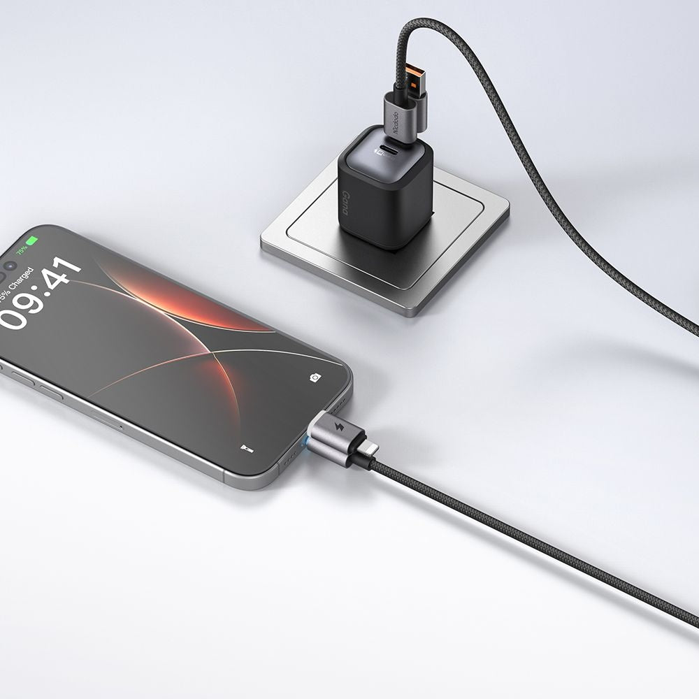 Cable de Datos y Carga USB-A / USB-C - USB-C / Lightning McDodo CA-6560, 60W, 1.2m, Negro