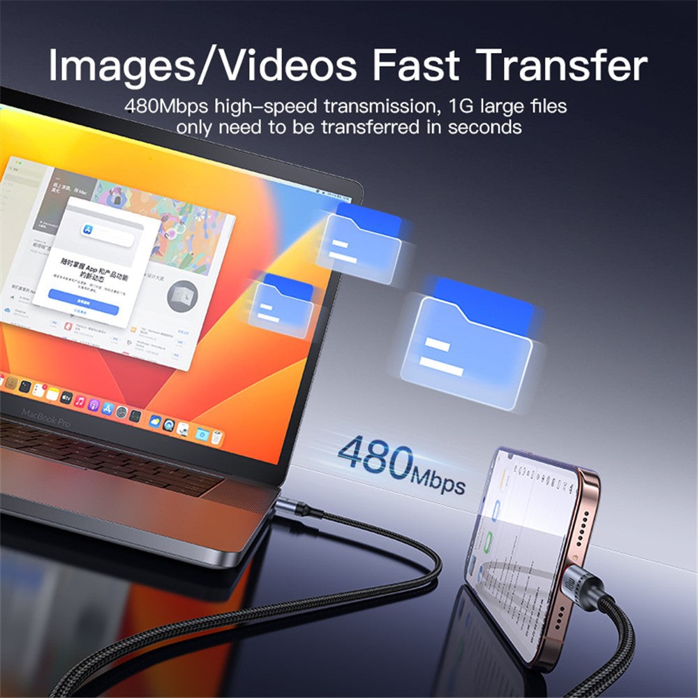 Cable de Datos y Carga USB-A - USB-C Yesido CA129C, 18W, 1.2m, Negro