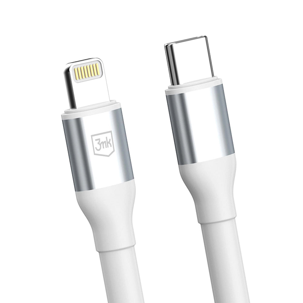 Cable de Datos y Carga USB-C - Lightning 3MK Hyper N, 20W, 1m, Blanco