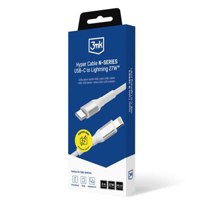 Cable de Datos y Carga USB-C - Lightning 3MK Hyper N, 27W, 2m, Blanco