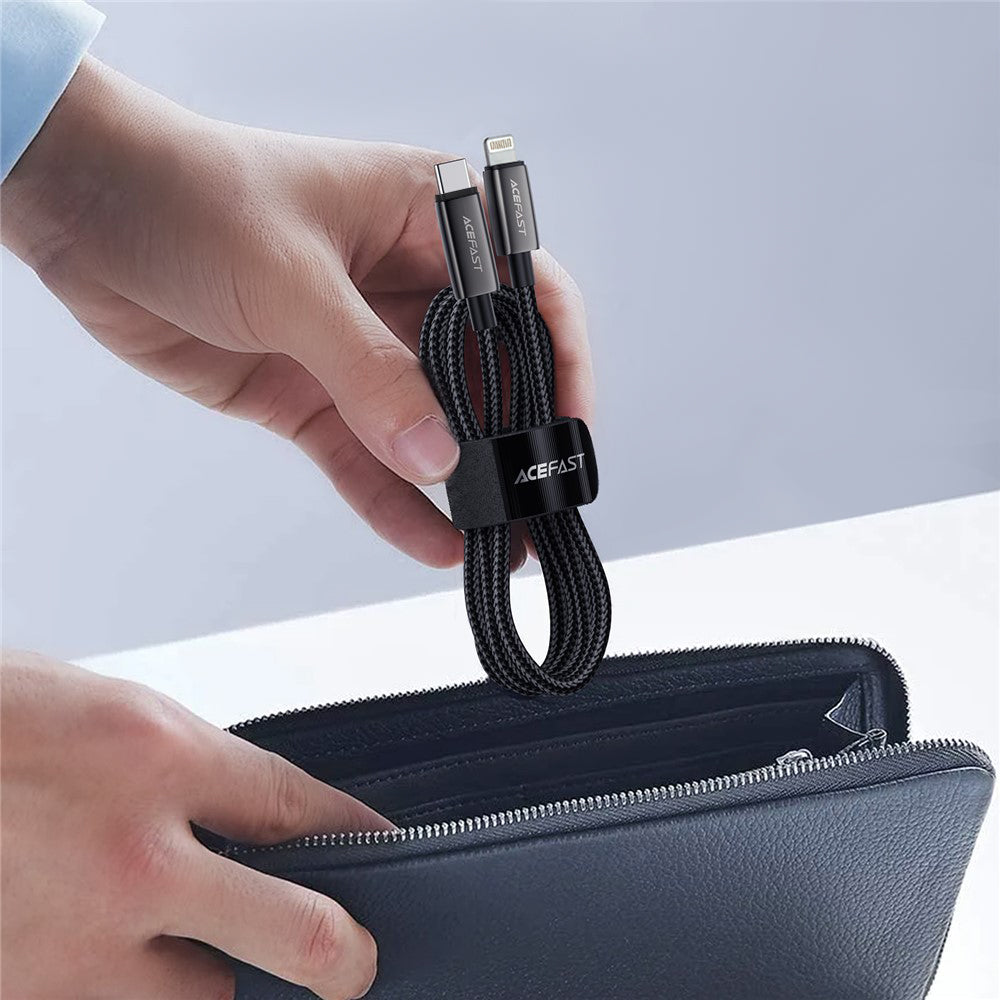 Cable de Datos y Carga USB-C - Lightning Acefast C23-01, 30W, 1.2m, Negro