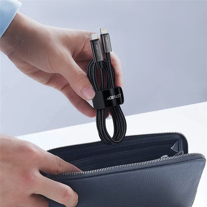 Cable de Datos y Carga USB-C - Lightning Acefast C23-01, 30W, 1.2m, Negro