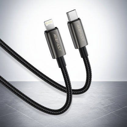 Cable de Datos y Carga USB-C - Lightning Acefast C23-01, 30W, 1.2m, Negro
