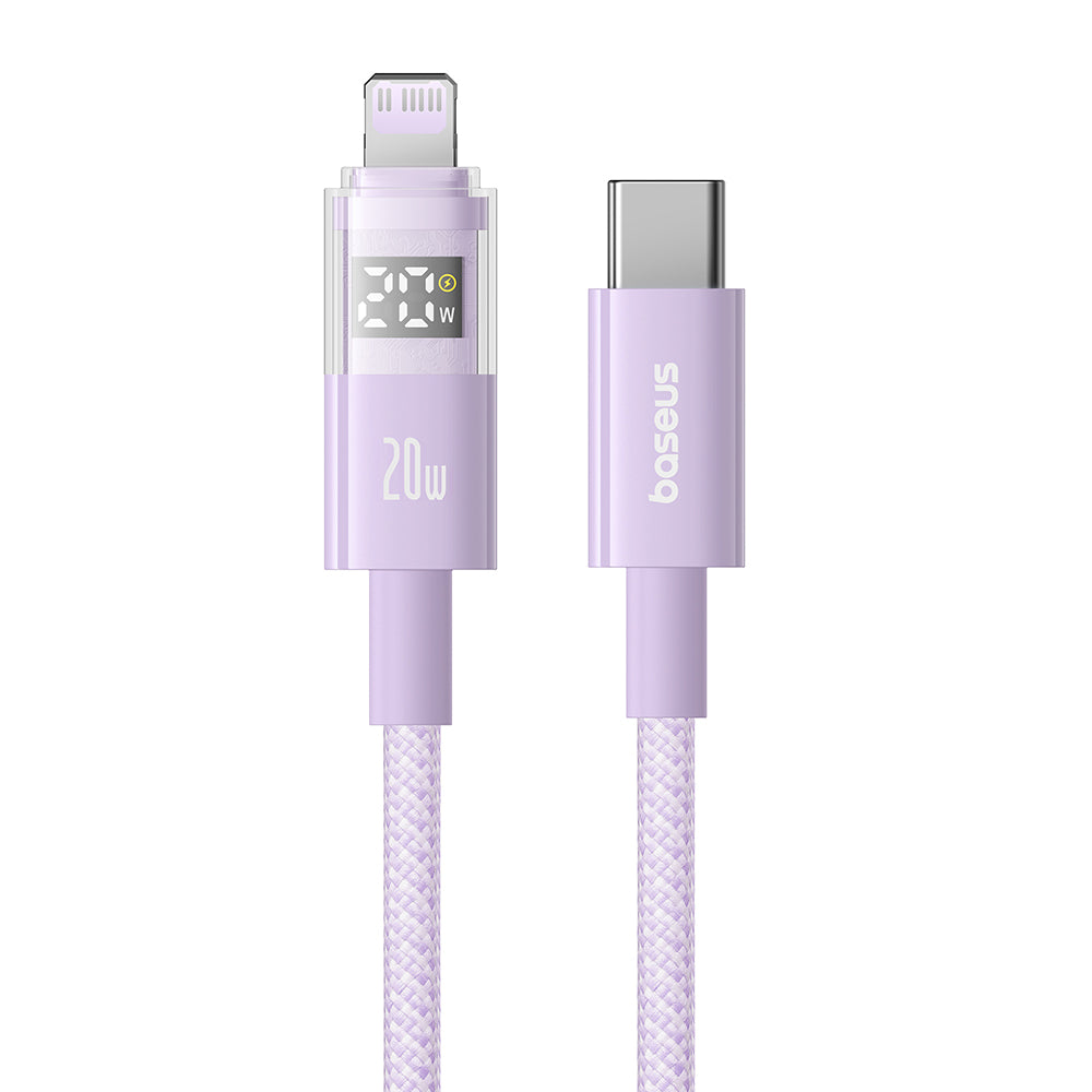 Cable de Datos y Carga USB-C - Lightning Baseus Display 2, 20W, 2m, Morado P10382703511-01