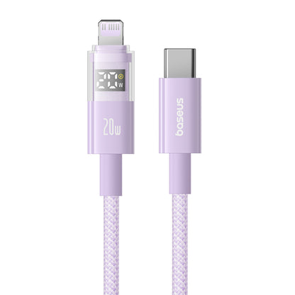 Cable de Datos y Carga USB-C - Lightning Baseus Display 2, 20W, 2m, Morado P10382703511-01