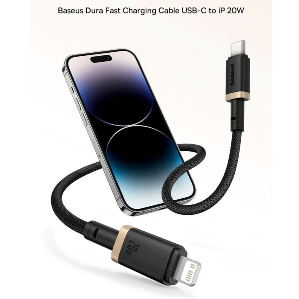 Cable de Datos y Carga USB-C - Lightning Baseus Dura Series, 20W, 1m, Rojo Negro P10377800U01-01