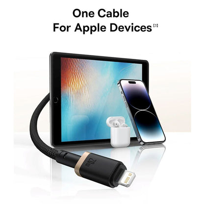 Cable de Datos y Carga USB-C - Lightning Baseus Dura Series, 20W, 2m, Dorado Negro P10377800U01-02
