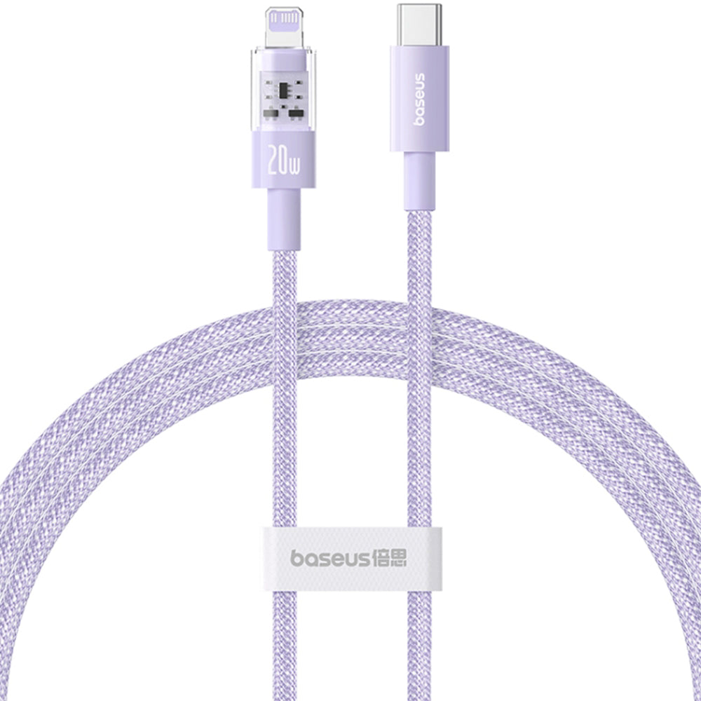 Cable de Datos y Carga USB-C - Lightning Baseus Gem, 20W, 1m, Morado P10373001511-00
