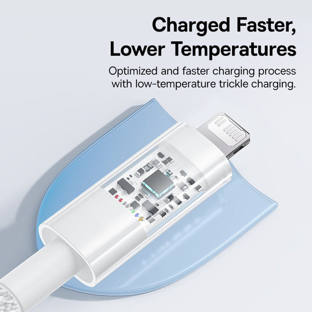 Cable de Datos y Carga USB-C - Lightning Baseus Gem, 20W, 2m, Blanco P10373001211-01