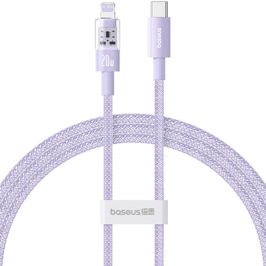 Cable de Datos y Carga USB-C - Lightning Baseus Gem, 20W, 2m, Morado P10373001511-01