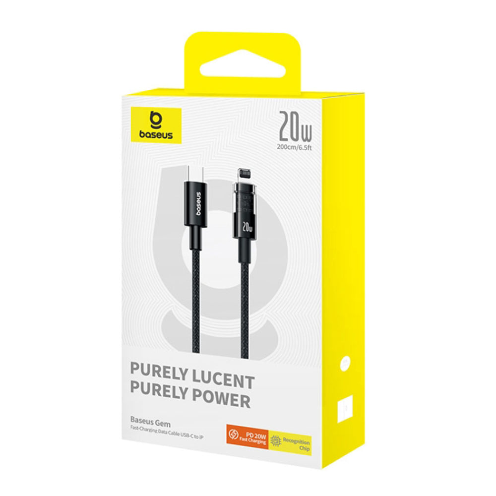Cable de Datos y Carga USB-C - Lightning Baseus Gem, 20W, 2m, Morado P10373001511-01