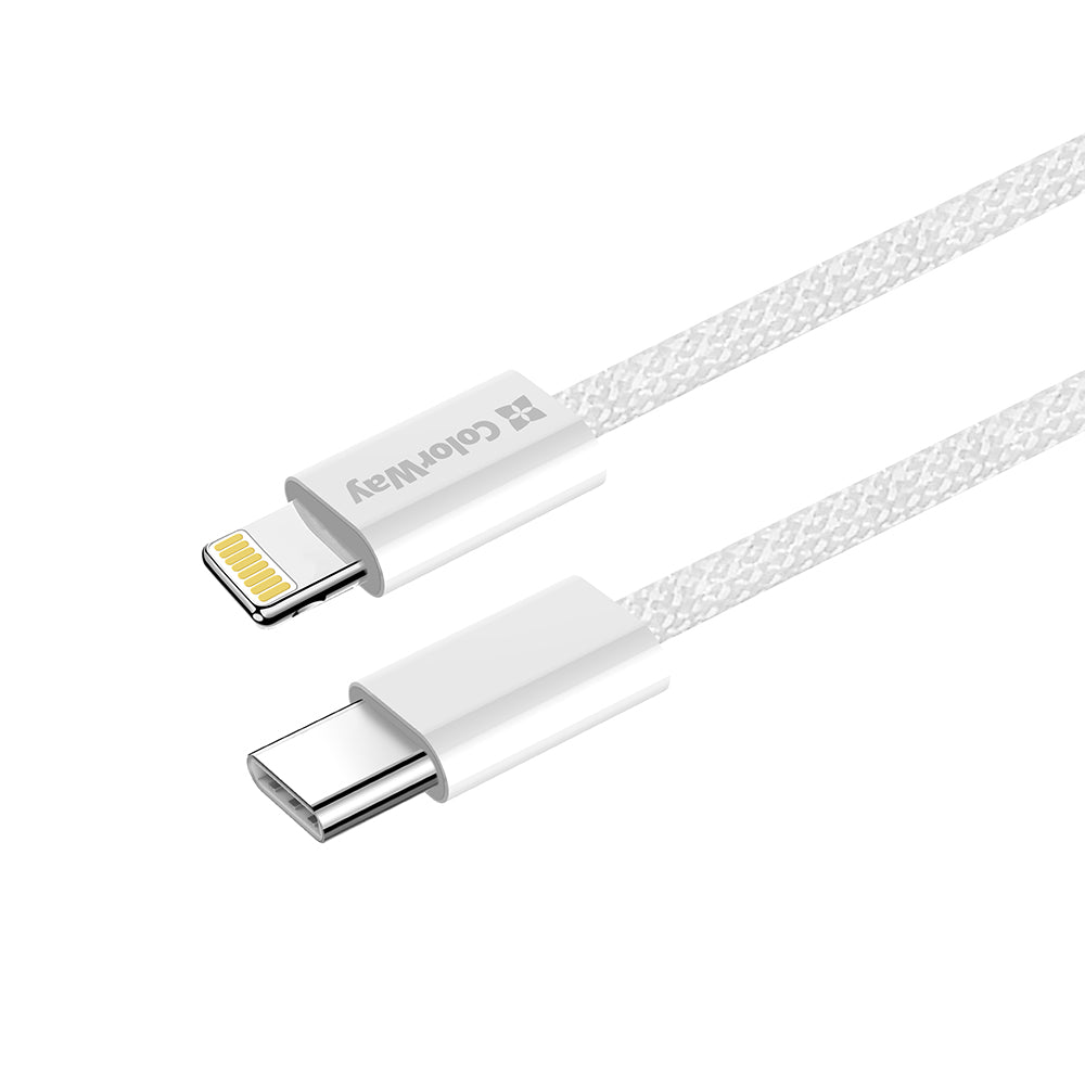 Cable de Datos y Carga USB-C - Lightning ColorWay CW-CBPDCL061, 27W, 1m, Gris