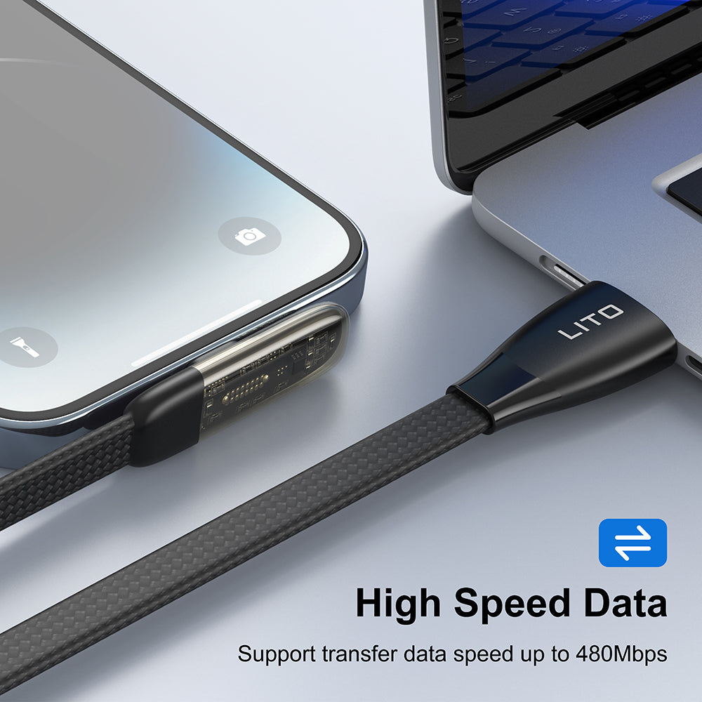 USB-C to Lightning Data and Charging Cable Lito LD11CL, 30W, 1m, Black