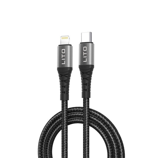Cable de Datos y Carga USB-C - Lightning Lito LD22CL, 27W, 2m, Negro