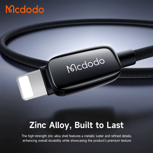 Cable de Datos y Carga USB-C - Lightning McDodo CA-0050, 36W, 1.2m, Negro