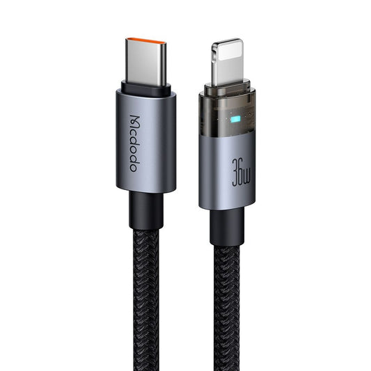 Cable de Datos y Carga USB-C - Lightning McDodo CA-6940, 36W, 1.2m, Negro
