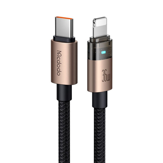 Cable de Datos y Carga USB-C - Lightning McDodo CA-6941, 36W, 1.2m, Dorado