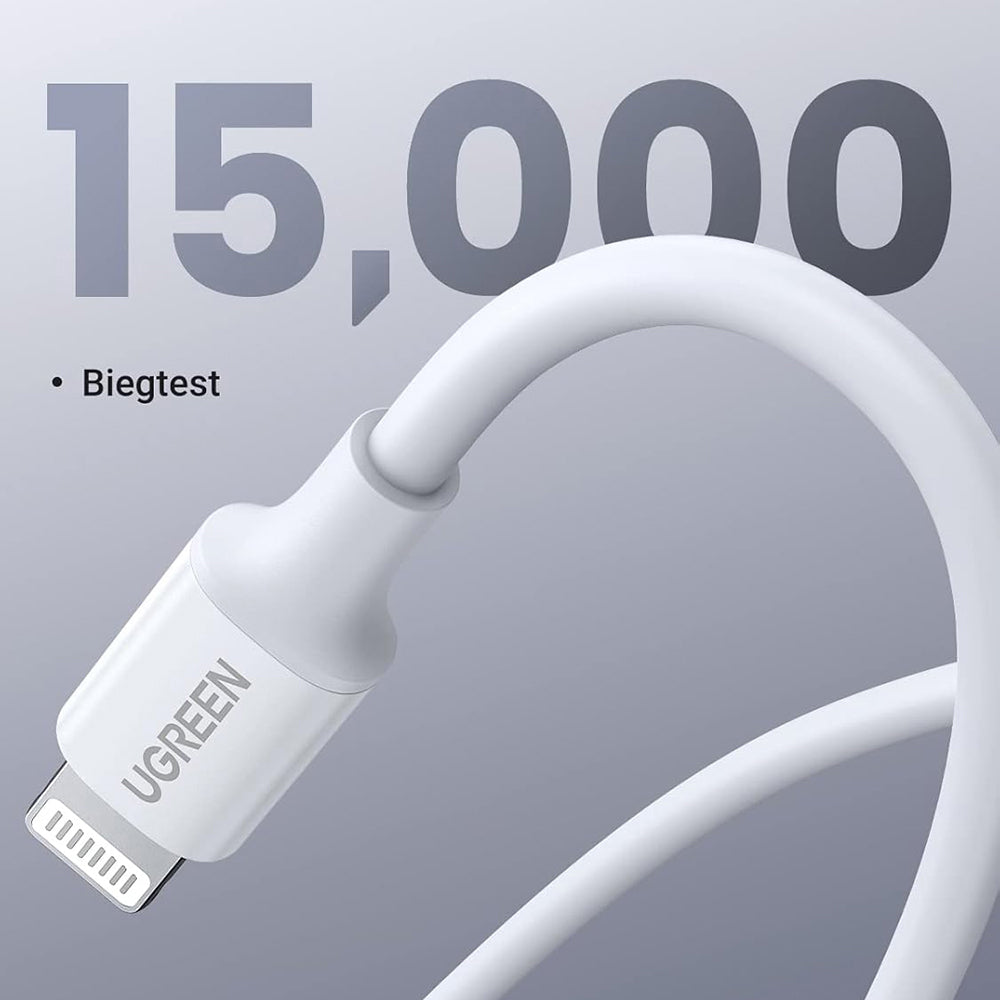 Cable de Datos y Carga USB-C - Lightning UGREEN US171 (10493), 20W, 1m, Blanco
