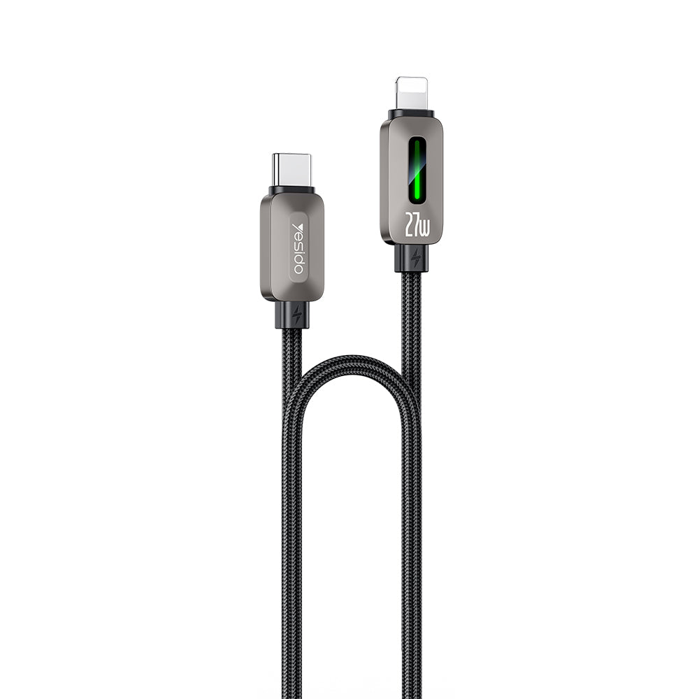 Cable de Datos y Carga USB-C - Lightning Yesido CA199, 27W, 1.2m, Negro