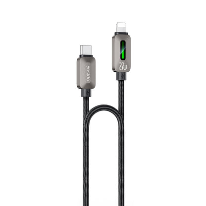 Cable de Datos y Carga USB-C - Lightning Yesido CA199, 27W, 1.2m, Negro