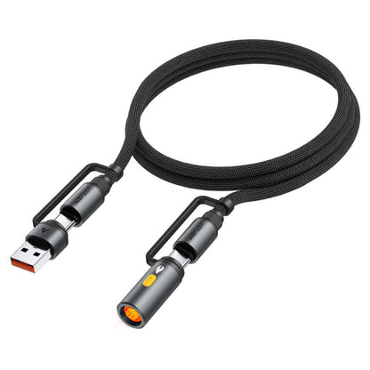 Cable de Datos y Carga USB-C / USB-A - USB-C / Encendedor Eléctrico Acefast J6, 60W, 1.2m, Negro