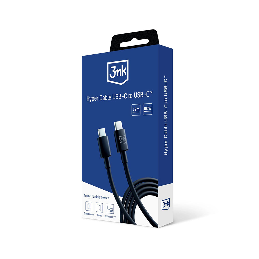 Cable de Datos y Carga USB-C - USB-C 3MK Hyper, 100W, 1.2m, Negro