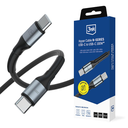 Cable de Datos y Carga USB-C - USB-C 3MK Hyper N, 100W, 3m, Negro