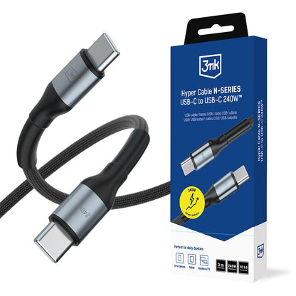Cable de Datos y Carga USB-C - USB-C 3MK Hyper N Thunderbolt 4, 240W, 3m, Negro