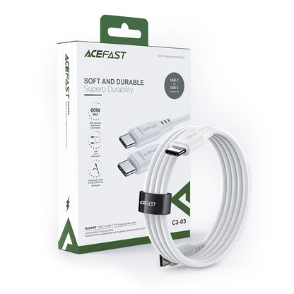 Cable de Datos y Carga USB-C - USB-C Acefast C3-03, 60W, 1.2m, Blanco