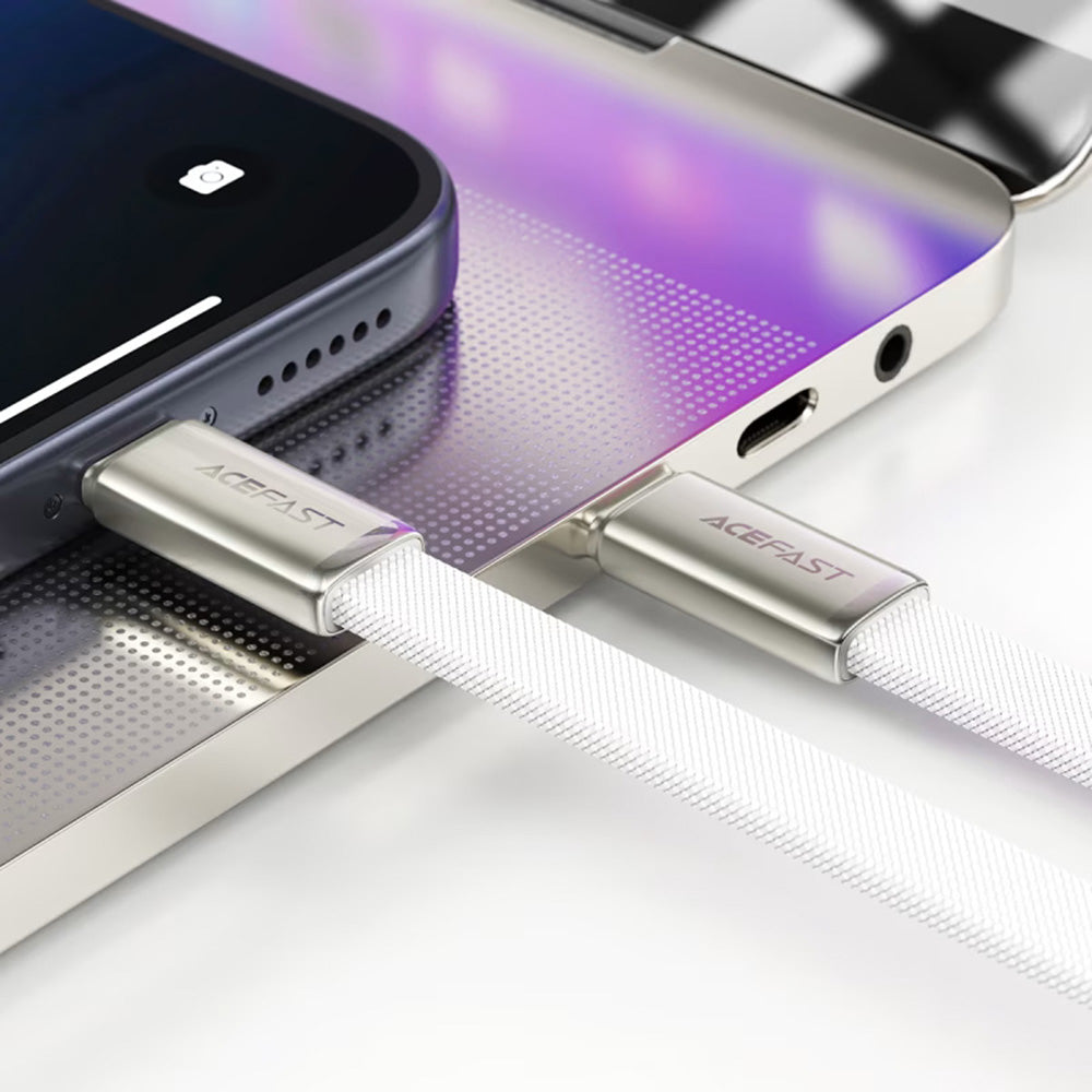 Cable de Datos y Carga USB-C - USB-C Acefast C24-03, 60W, 1.2m, Blanco