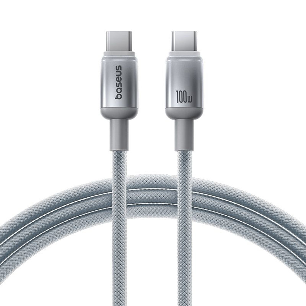 Cable de Datos y Carga USB-C - USB-C Baseus Discolor, 100W, 2m, Plateado E0420800