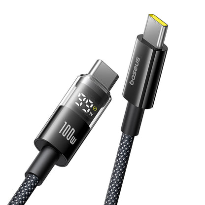 Cable de Datos y Carga USB-C - USB-C Baseus Display 2, 100W, 2m, Negro P10377706123-00