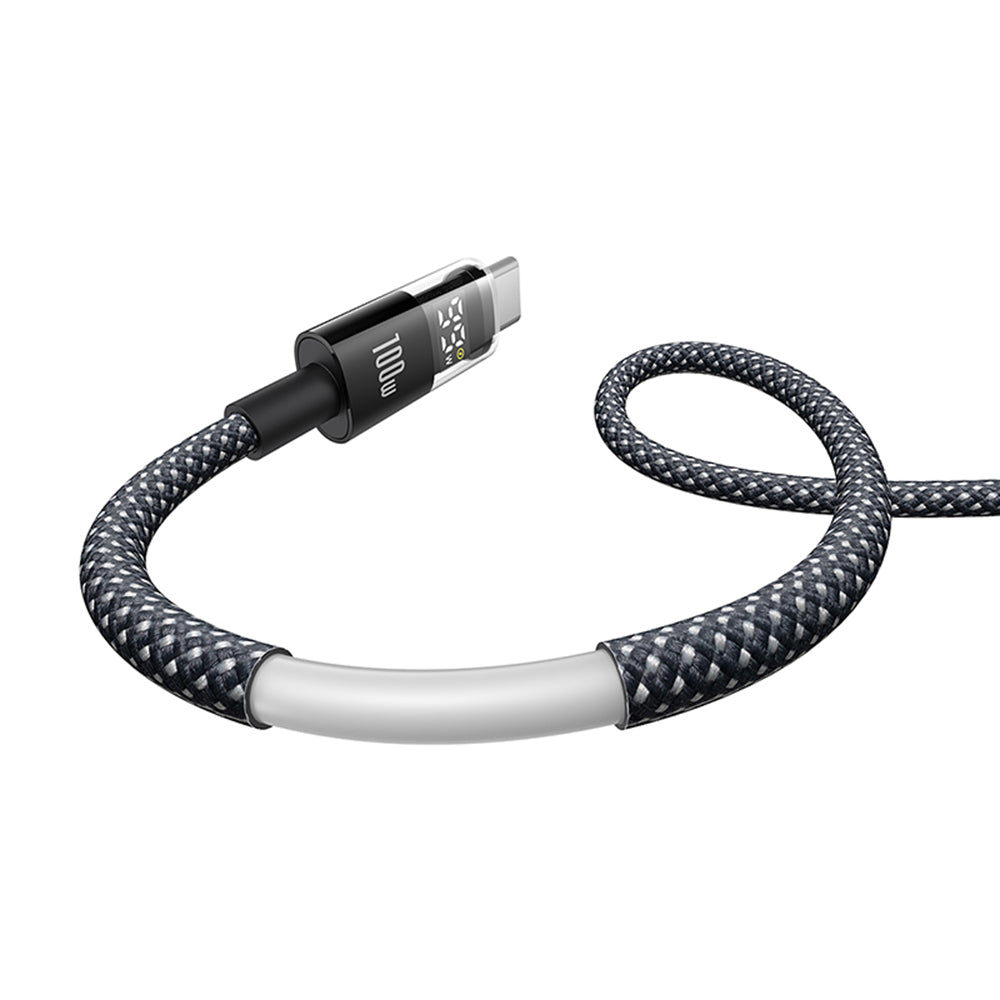Cable de Datos y Carga USB-C - USB-C Baseus Display 2, 100W, 2m, Negro P10377706123-00