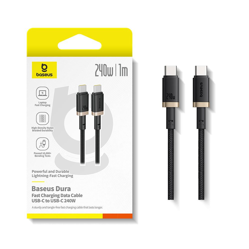 Cable de Datos y Carga USB-C - USB-C Baseus Dura, 240W, 1m, Dorado Negro P10377803U03-00