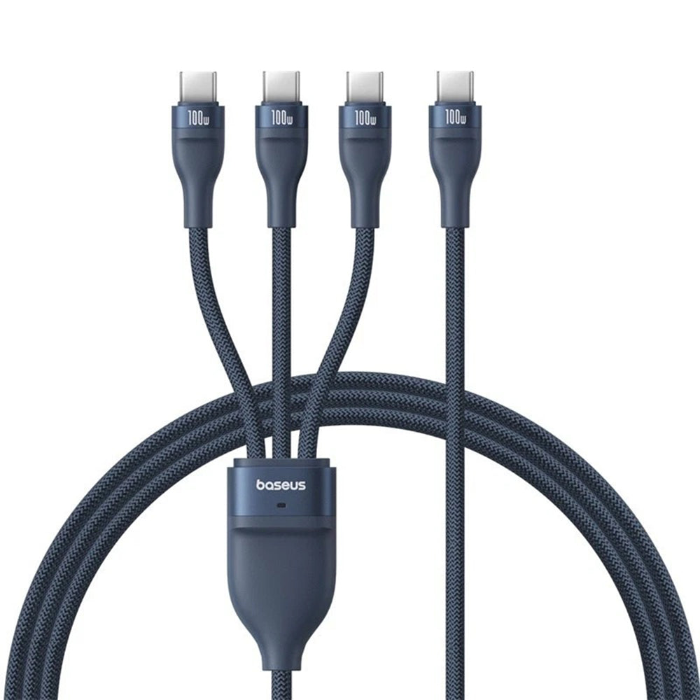 Cable de Carga USB-C - 3 x USB-C Baseus Flash Series III 3in1, 100W, 1.5m, Azul P10377503321-00