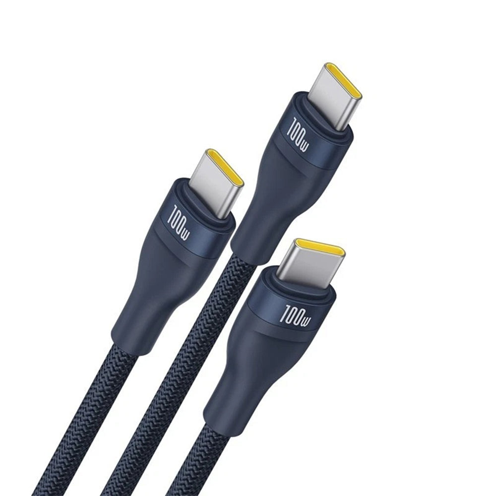 Cable de Carga USB-C - 3 x USB-C Baseus Flash Series III 3in1, 100W, 1.5m, Azul P10377503321-00