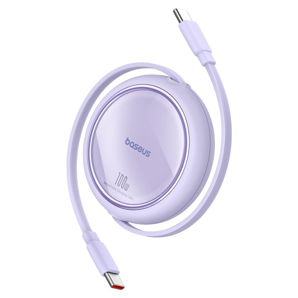 Cable de Datos y Carga USB-C - USB-C Baseus Free2Draw Mini Retráctil, 100W, 1m, Morado P10364500511-00