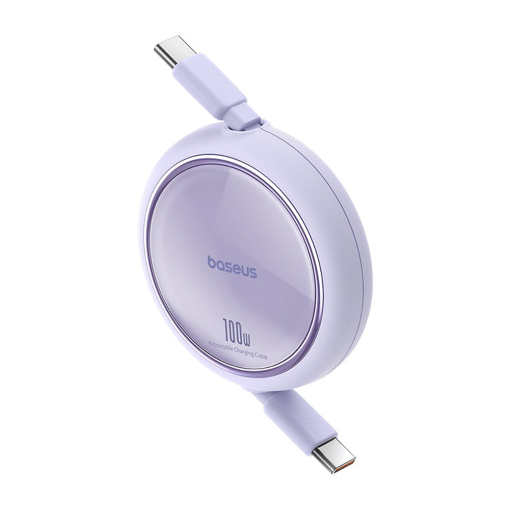Cable de Datos y Carga USB-C - USB-C Baseus Free2Draw Mini Retráctil, 100W, 1m, Morado P10364500511-00